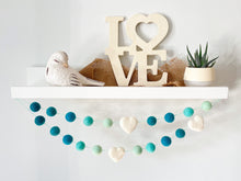 Load image into Gallery viewer, Heart Garland. Valentines Day Decor. Pom Pom Garland. Valentine Garland. Felt Garland. Valentine Banner.
