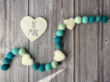 Load image into Gallery viewer, Heart Garland. Valentines Day Decor. Pom Pom Garland. Valentine Garland. Felt Garland. Valentine Banner.