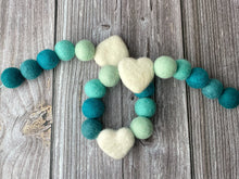 Load image into Gallery viewer, Heart Garland. Valentines Day Decor. Pom Pom Garland. Valentine Garland. Felt Garland. Valentine Banner.