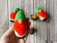 Load image into Gallery viewer, Felt Gnom with Pot of Gold. St Patricks Day Decor. Felted Gnom. Felted Pot of Gold. St Partick Day.
