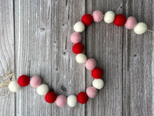 Load image into Gallery viewer, Valentines Day Decor. Pom Pom Garland. Valentine Garland. Felt Garland. Valentine Banner.