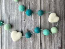 Load image into Gallery viewer, Heart Garland. Valentines Day Decor. Pom Pom Garland. Valentine Garland. Felt Garland. Valentine Banner.