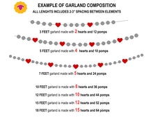 Load image into Gallery viewer, Heart Garland. Valentines Day Decor. Pom Pom Garland. Valentine Garland. Felt Garland. Valentine Banner.