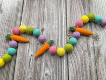 Load image into Gallery viewer, Easter Garland. Spring Garland. Carrot Garland. Pom Poms Garland. Felt Balls Garland. Felt Pompom Garland