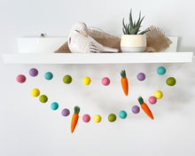 Load image into Gallery viewer, Easter Garland. Spring Garland. Carrot Garland. Pom Poms Garland. Felt Balls Garland. Felt Pompom Garland