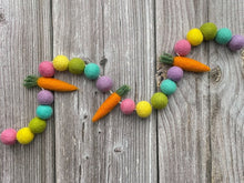 Load image into Gallery viewer, Easter Garland. Spring Garland. Carrot Garland. Pom Poms Garland. Felt Balls Garland. Felt Pompom Garland