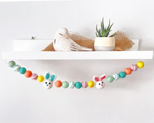 Load image into Gallery viewer, Easter Bunny Garland. Pastel Colours. Felt Ball Garland