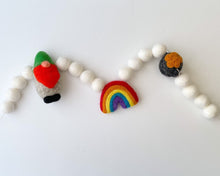 Load image into Gallery viewer, St Patrick Garland. Spring Garland. Gnom Rainbow Pot of Gold. Pom Poms Garland. Felt Balls Garland. Felt Pompom Garland