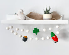 Load image into Gallery viewer, St Patrick Garland. Spring Garland. Pom Poms Garland. Felt Balls Garland. Felt Pompom Garland