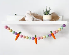 Load image into Gallery viewer, Easter Garland. Spring Garland. Carrot Garland. Pom Poms Garland. Felt Balls Garland. Felt Pompom Garland