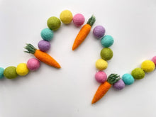 Load image into Gallery viewer, Easter Garland. Spring Garland. Carrot Garland. Pom Poms Garland. Felt Balls Garland. Felt Pompom Garland