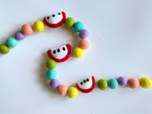 Load image into Gallery viewer, Back to School Garland. Pom Pom Garland. First day of School. Teacher Gifts. Apple Garland.