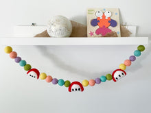 Load image into Gallery viewer, Back to School Garland. Pom Pom Garland. First day of School. Teacher Gifts. Apple Garland.