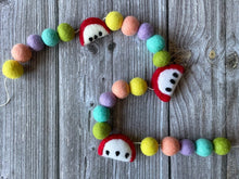 Load image into Gallery viewer, Back to School Garland. Pom Pom Garland. First day of School. Teacher Gifts. Apple Garland.