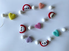 Load image into Gallery viewer, Back to School Garland. Pom Pom Garland. First day of School. Teacher Gifts. Apple Garland. Heart Garland. Rainbow Garland