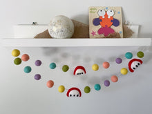 Load image into Gallery viewer, Back to School Garland. Pom Pom Garland. First day of School. Teacher Gifts. Apple Garland.