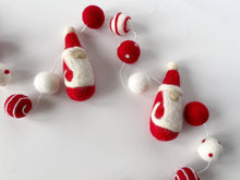 Load image into Gallery viewer, Christmas Decor. Pom Poms Garland. Santa Decor. Santa Garland. Felt Pompom Garland