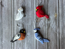 Load image into Gallery viewer, Felt Blue Jay. Felted Blue Jay Ornament. Felt CHRISTMAS ornament. Felted Christmas Decor