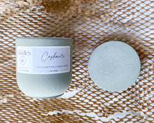 Load image into Gallery viewer, Cashmere - Scented Soy Wax Candle. Wooden Cracking Wick. Black Tin Candle. Elegant minimalistic tin Candle