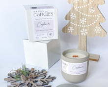 Load image into Gallery viewer, Cashmere - Scented Soy Wax Candle. Wooden Cracking Wick. Black Tin Candle. Elegant minimalistic tin Candle