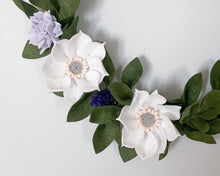 Load image into Gallery viewer, Felt Wreath. Felt Flowers Wreath. Spring Wreath. Greenery Wreath.