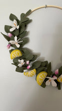 Load image into Gallery viewer, Summer Decor. Felt Wreath. Summer Felt Wreath. Lemon Wreath. Summer lemon Wreath