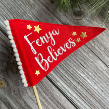 Load image into Gallery viewer, Believe in Magic Christmas Pennant Flag