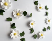 Load image into Gallery viewer, Daisy Garland - Spring Greenery Garland. Felt Flower Garland. Felt Daisy Garland. Daisy Wall Decor
