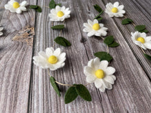 Load image into Gallery viewer, Daisy Garland - Spring Greenery Garland. Felt Flower Garland. Felt Daisy Garland. Daisy Wall Decor
