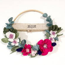 Load image into Gallery viewer, Felt Wreath. Felt Flowers Wreath. Spring Wreath. Mother’s Day gift. Greenery Wreath.
