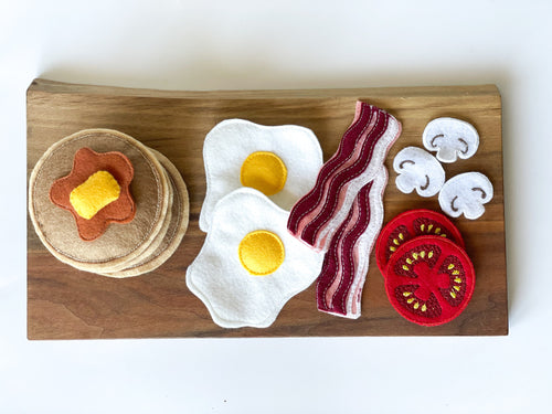 Felt Breakfast Play Set. Play kitchen food. Preschool kindergarten toys. Role-Playing Toys, Felt Toy For Kid, Montessori Toys, Pretend Play.