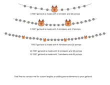 Load image into Gallery viewer, Christmas Felt Garland. Reindeer Garland. Felt Reindeer Garland. Felt Pom Poms Garland.Felt Balls Garland. Felt Pompom Garland
