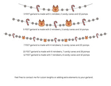 Load image into Gallery viewer, Christmas Felt Garland. Reindeer Candy Cane Garland. Felt Reindeer. Felt Pom Poms Garland.Felt Balls Garland. Felt Pompom Garland
