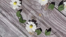 Load and play video in Gallery viewer, Daisy Garland - Spring Greenery Garland. Felt Flower Garland. Felt Daisy Garland. Daisy Wall Decor
