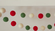 Load and play video in Gallery viewer, Christmas Felt Garland. Felt Pom Poms Garland.Felt Balls Garland. Felt Pompom Garland
