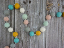 Load image into Gallery viewer, Spring Garland. Boho Decor. Felt Pom Poms Garland.Felt Balls Garland. Felt Pompom Garland
