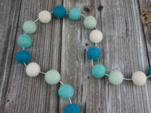 Load image into Gallery viewer, Turquoise, Aqua Garland. Felt Pom Poms Garland.Felt Balls Garland. Felt Pompom Garland
