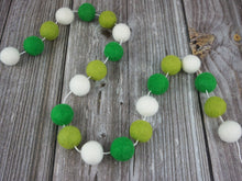 Load image into Gallery viewer, St Patrick Garland. Spring Garland. Pom Poms Garland. Felt Balls Garland. Felt Pompom Garland
