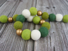 Load image into Gallery viewer, St Patrick Garland. Spring Garland. Pom Poms Garland. Felt Balls Garland. Felt Pompom Garland
