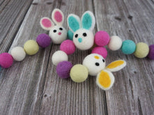 Load image into Gallery viewer, Easter Garland. Spring Garland. Bunny Garland. Pom Poms Garland. Felt Balls Garland. Felt Pompom Garland
