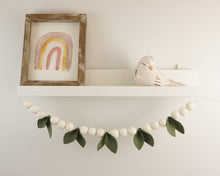 Load image into Gallery viewer, Pom Pom Garland - Greenery Garland. Leaf Garland. Pompom Garland. Felt Ball Garland
