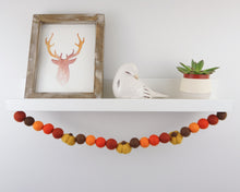 Load image into Gallery viewer, FALL Decor. Pom Poms Garland. Pumpkin Decor. Pumpkin Garland. Felt Pompom Garland
