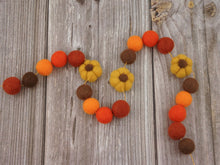 Load image into Gallery viewer, FALL Decor. Pom Poms Garland. Pumpkin Decor. Pumpkin Garland. Felt Pompom Garland
