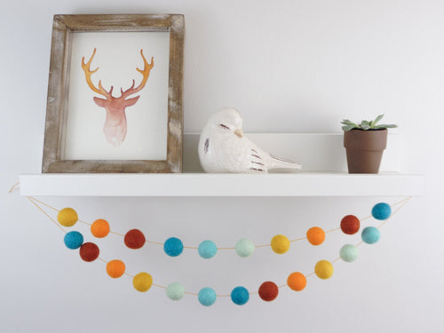 FALL Garland. FALL Decor. Felt Pom Poms Garland. Felt Balls Garland. Felt Pompom Garland