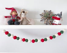 Load image into Gallery viewer, Christmas Felt Garland. Felt Pom Poms Garland.Felt Balls Garland. Felt Pompom Garland
