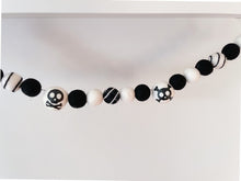 Load image into Gallery viewer, HALLOWEEN DECOR. Halloween Garland. Skeleton Garland. Pom Poms Garland. Halloween Skeleton decor. Fall Decor. Autumn Decor
