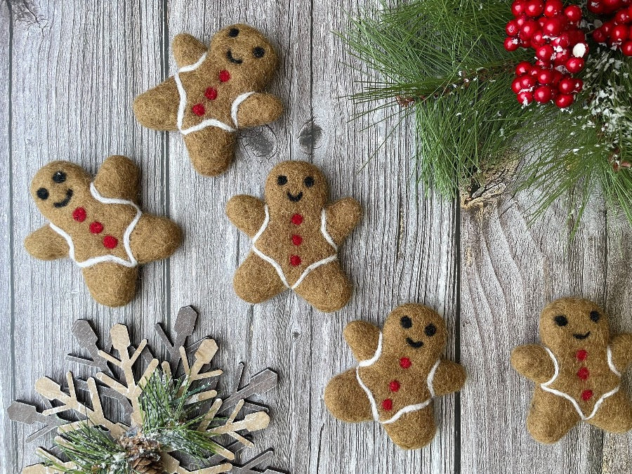 Felt Gingerbread Man. Gingerbread Man Decor. Felted Gingerbread Man. Christmas Felt Decor. Felt Shape