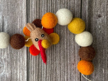 Load image into Gallery viewer, Thanksgiving Decor. Pom Poms Garland. Turkey Decor. Thanksgiving Garland. Felt Pompom Garland
