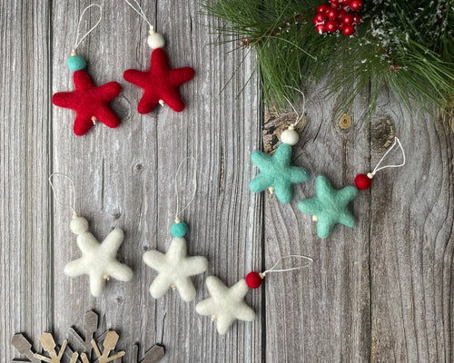 CHRISTMAS ORNAMENTS. Felt Ornaments - Felt Stare. Holiday Ornaments. Ornaments Christmas.