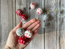 Load image into Gallery viewer, CHRISTMAS Felt Shapes - Felt Snowflake Ball. Snowflake pomp pom. Holiday Decor. Christmas Decor.
